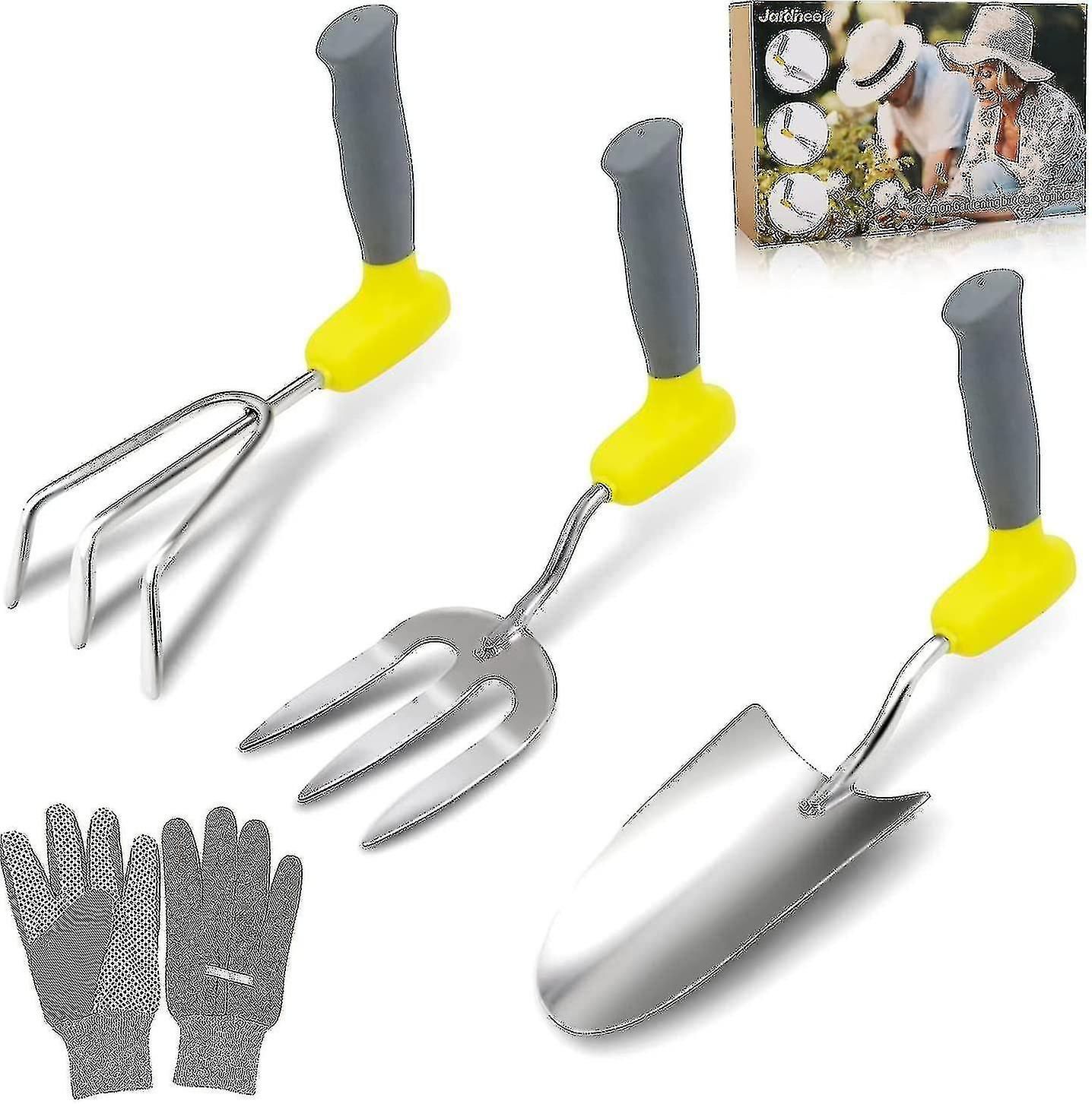 Garden Tools Set Arthritis Grip, 4pcs Gardening Tools Set For