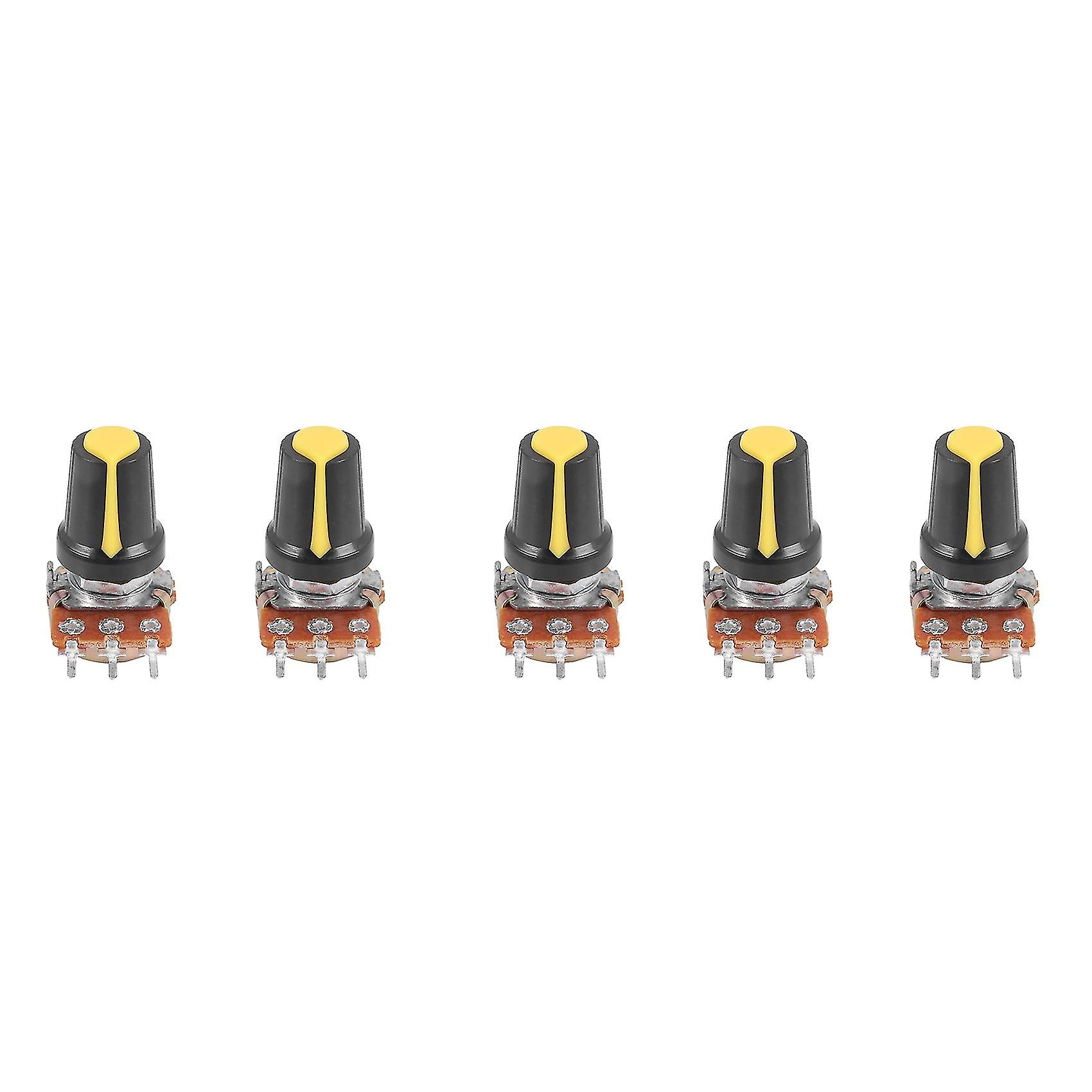 5 pièces 100k Ohm 3 terminaux conique linéaire audio rotatif B type potentiomètre pot