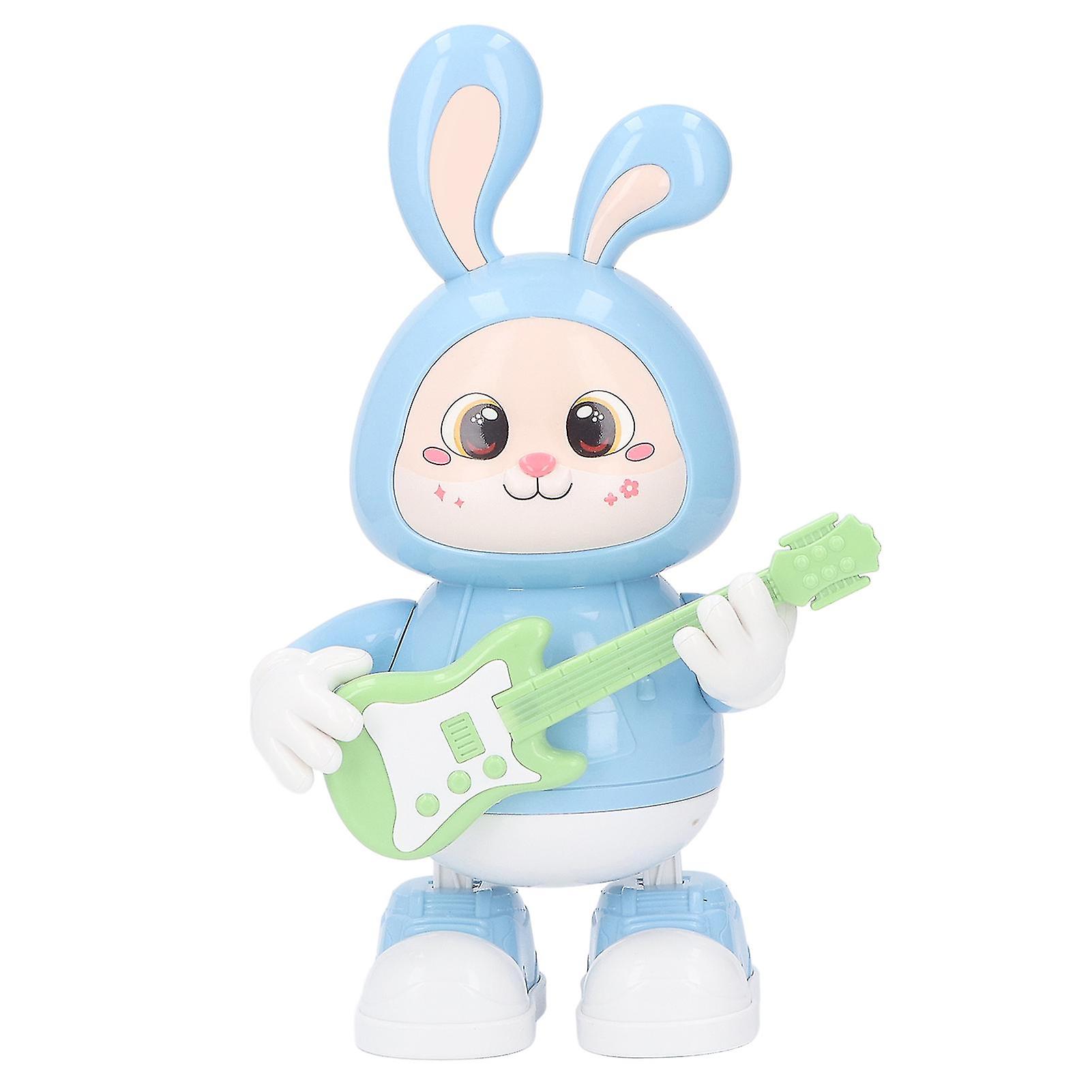Blue Bunny Robot Toy for Kids with Dancing, Sound, and LED Lights