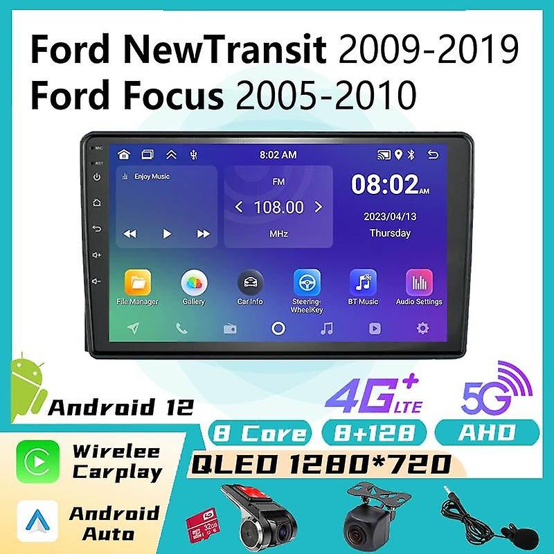 2 Din Android Radio Car GPS Navigation for Ford New Transit 2009-2019 Head Unit Autoradio Multimedia