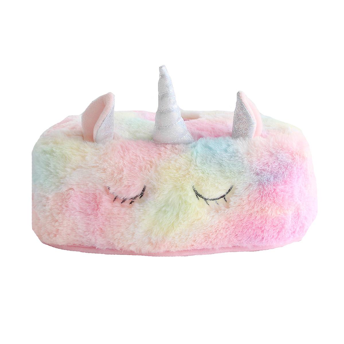 Colorful Unicorn Tissue Box Cover, Cute Plush