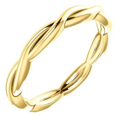 14k Yellow Gold Size 7 Polished Infinity inspired Band Ring-Band Style-Ring for Women and Men
