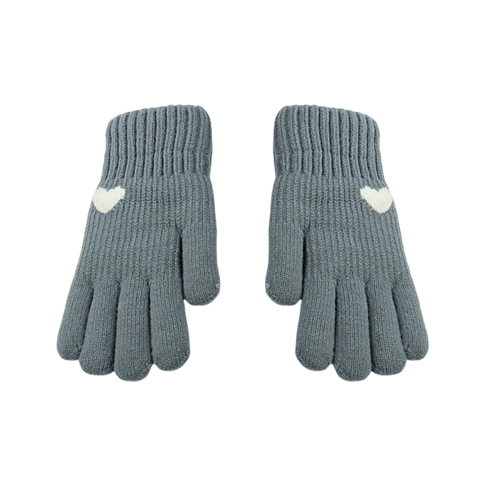 1 Pair Knitted Gloves Non-Touch Screen Windproof Thread Cuff Thick Double Layer Winter Gloves