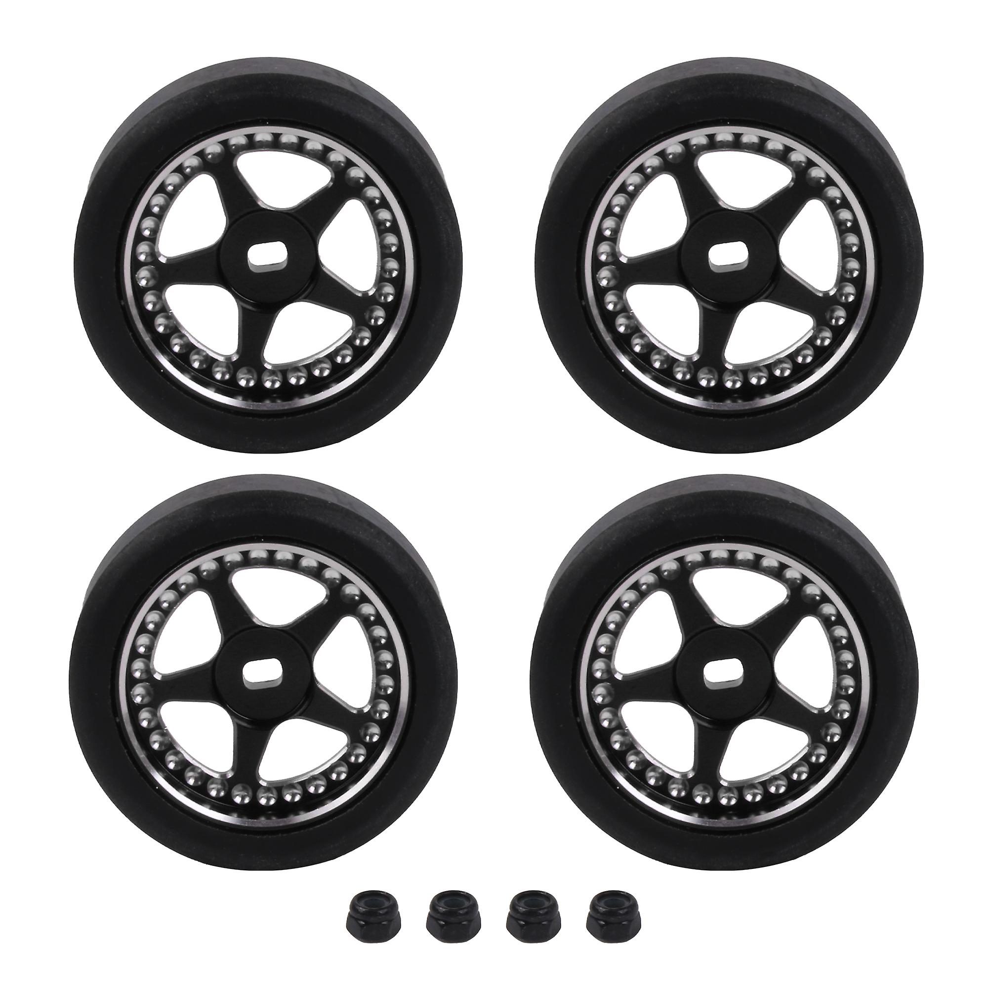 4Pcs RC1:28 Drift Tyre Black 29mm Pentagram Wheels Replacement for P929