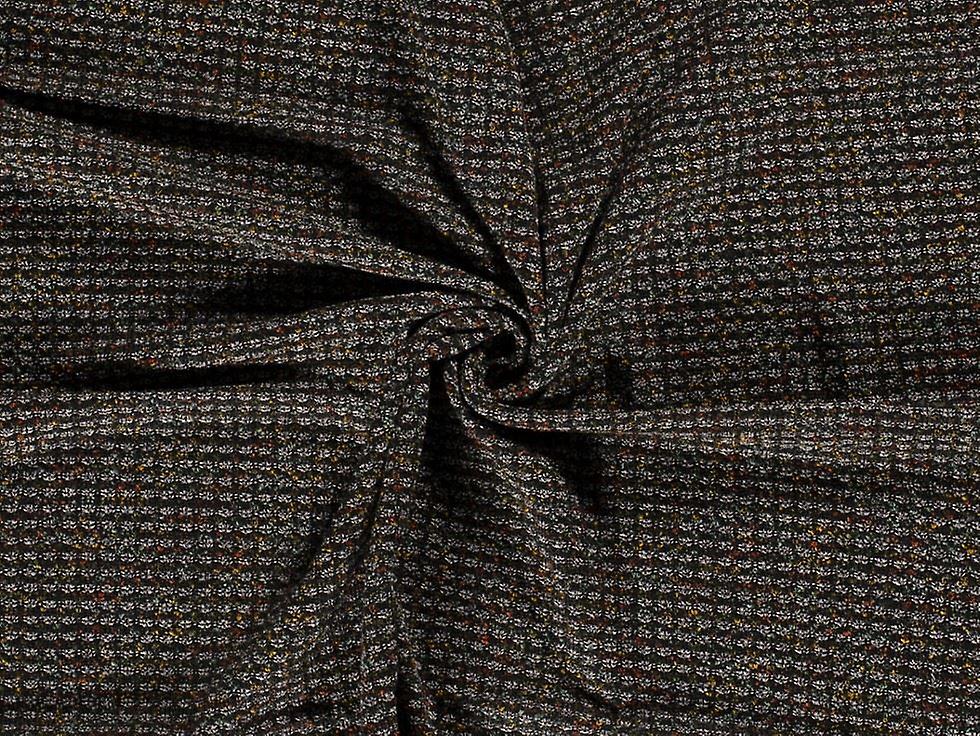1.5m Boucle Tweed Fabric Black - per metre