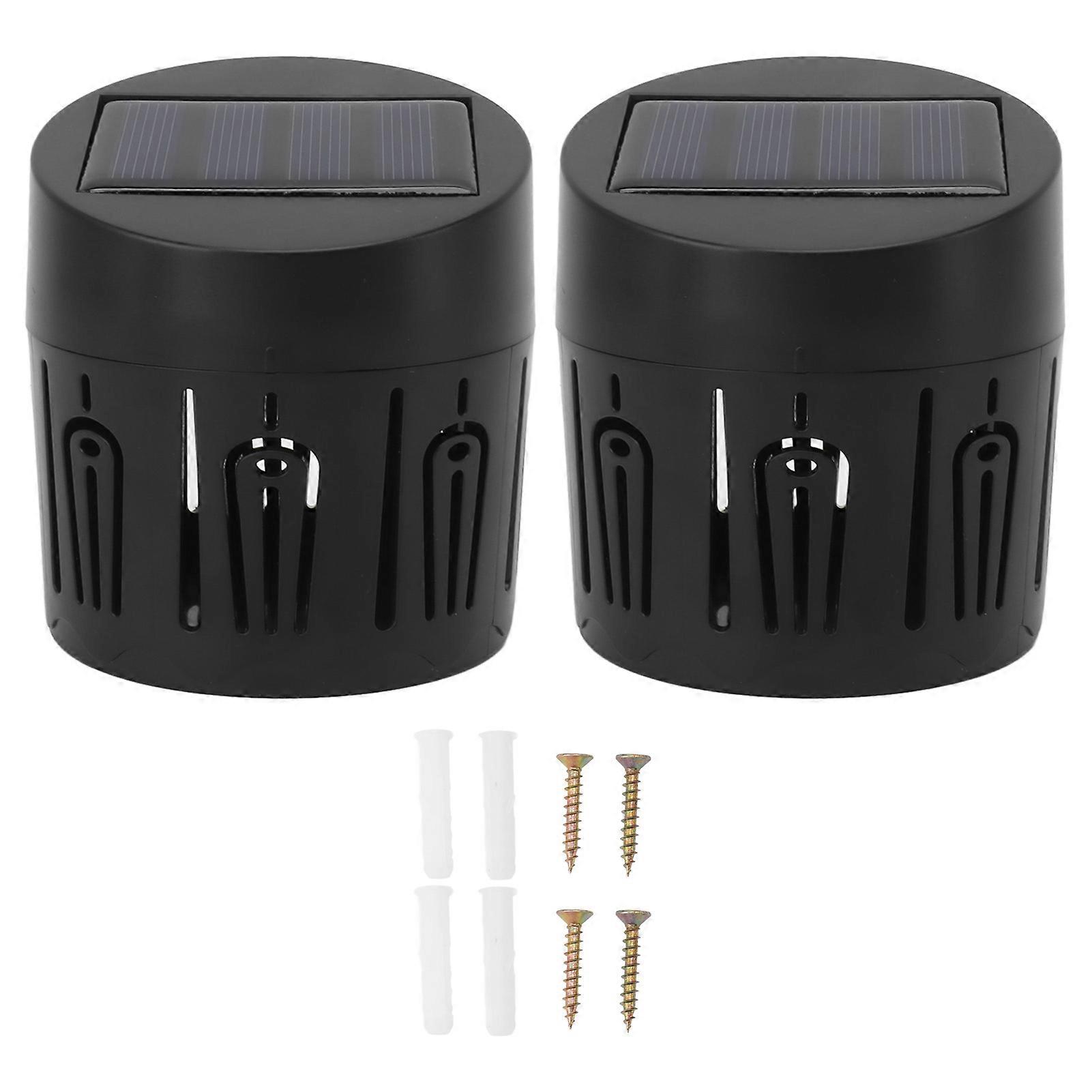 2 Pack Decorative Solar Fence Lights, Elegant Shell Pattern, IP67 Waterproof Solar Wall Light for Indoor and Outdoor Garden