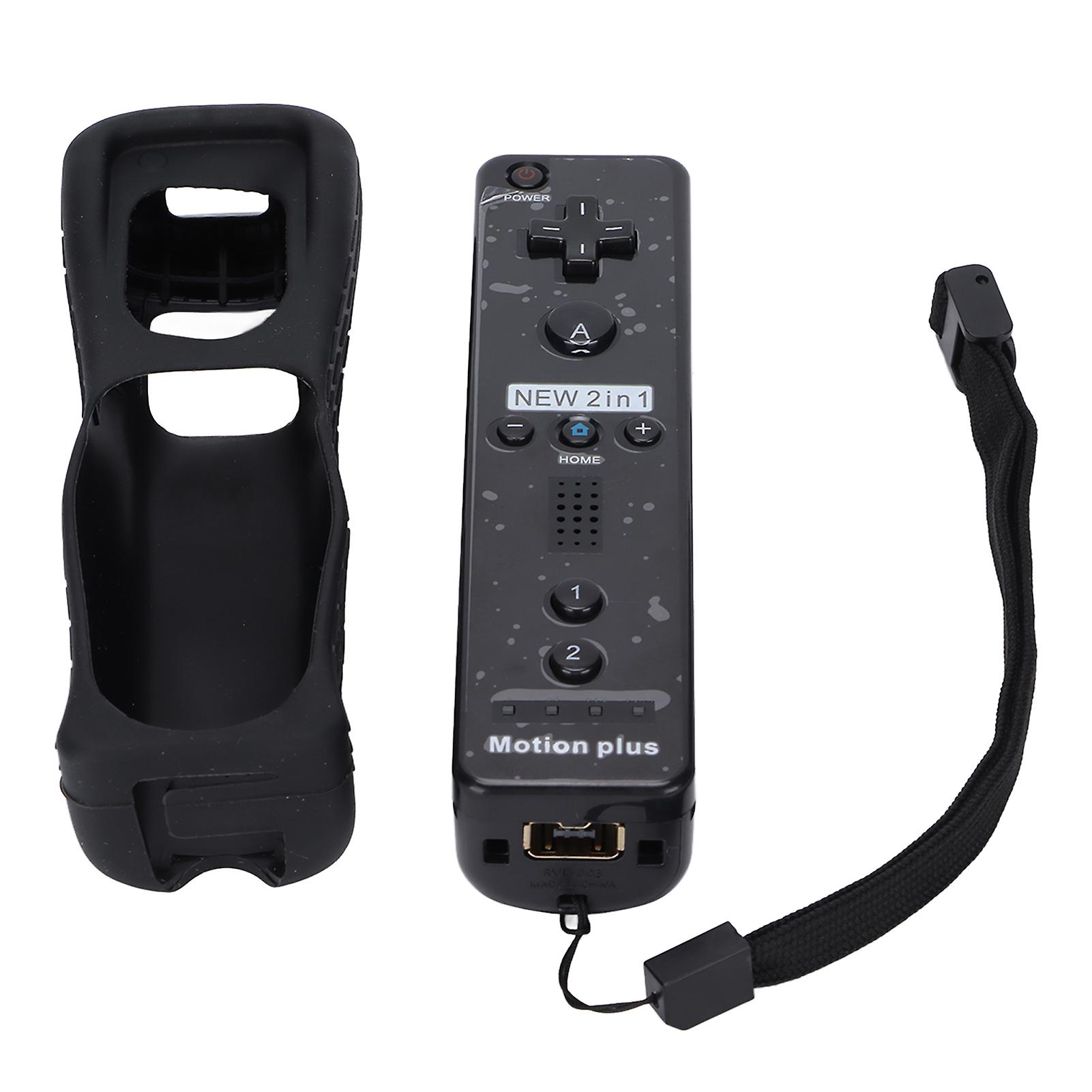 Black Wii U Remote Controller with Motion Plus, Vibration, and Sound for Immersive Gaming