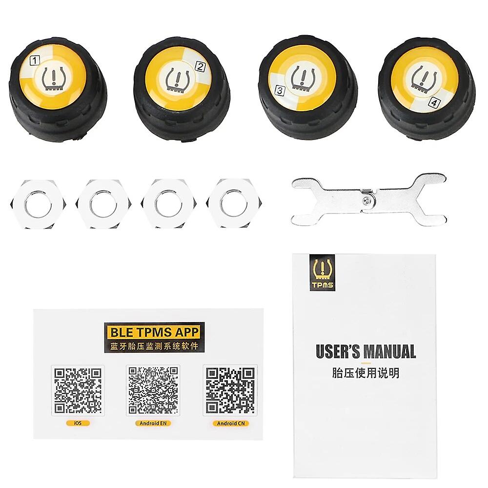 Bluetooth 4.0 5.0 Car Tire Pressure Sensor Universal Android Ios Ble Tpms External Alarm Tire Pressure Sensors
