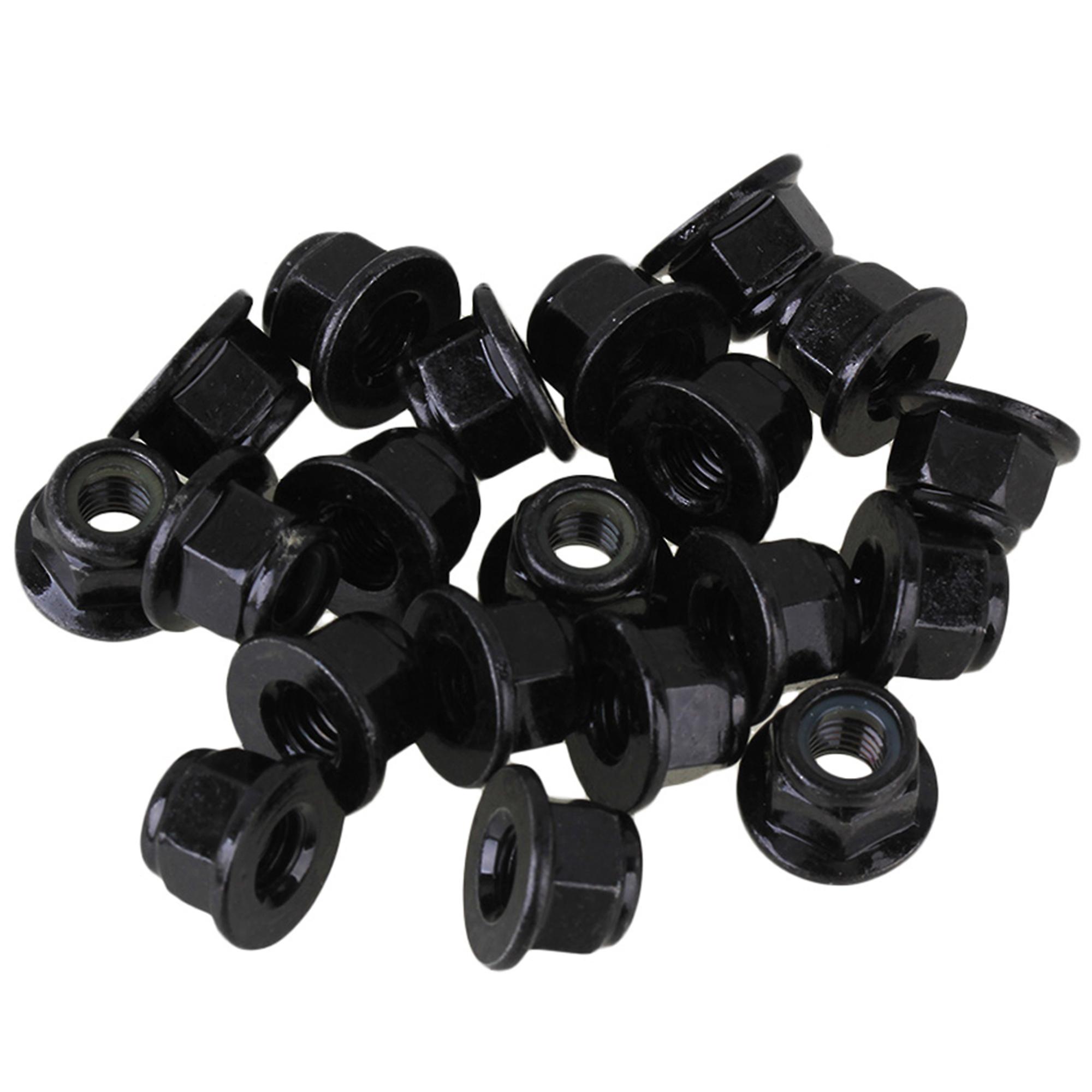 20 x Black Zinc Plated Carbon Steel Flange Hexagonal Insert Lock Nut M6