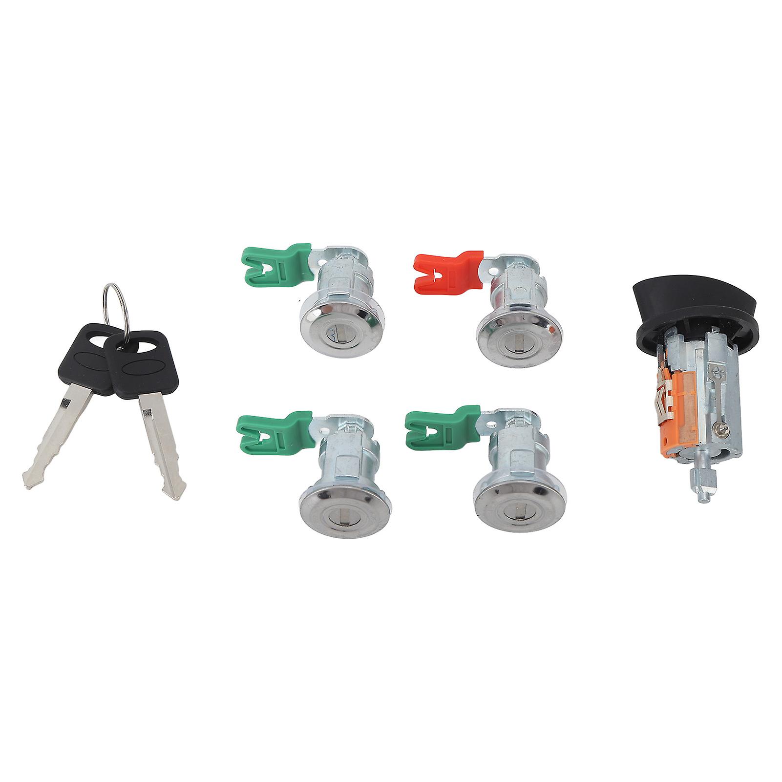 Ignition Cylinder 703369 Replacement With 4 Door Lock Cylinders And 2 Keys For Ford Econoline E150 E250 E350