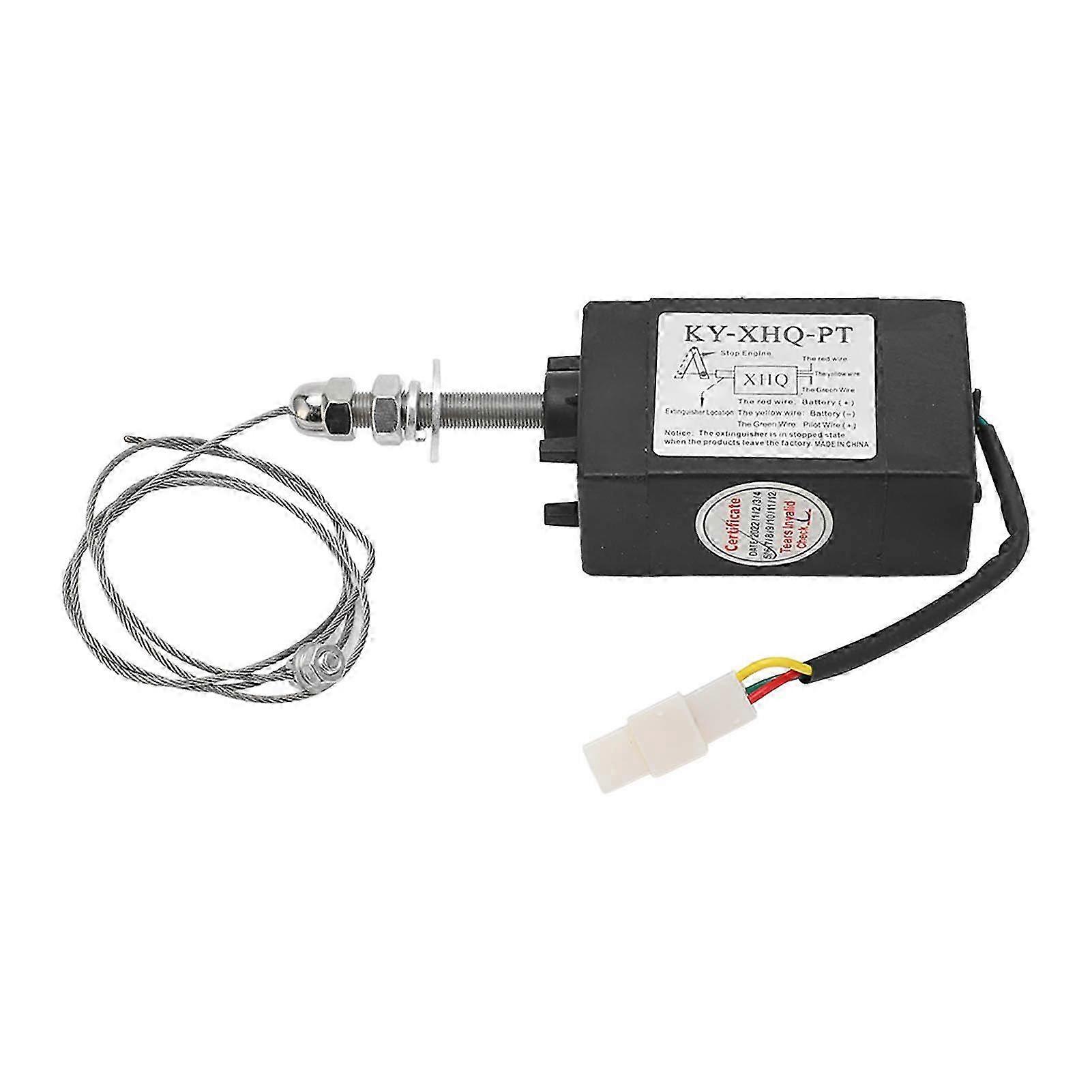 Risegun Shut Off Sole Valve Diesel Engine Stop Sole Valve, 12V NC Shutdown Servo Motor Control for Generator Power Off, Diesel Control