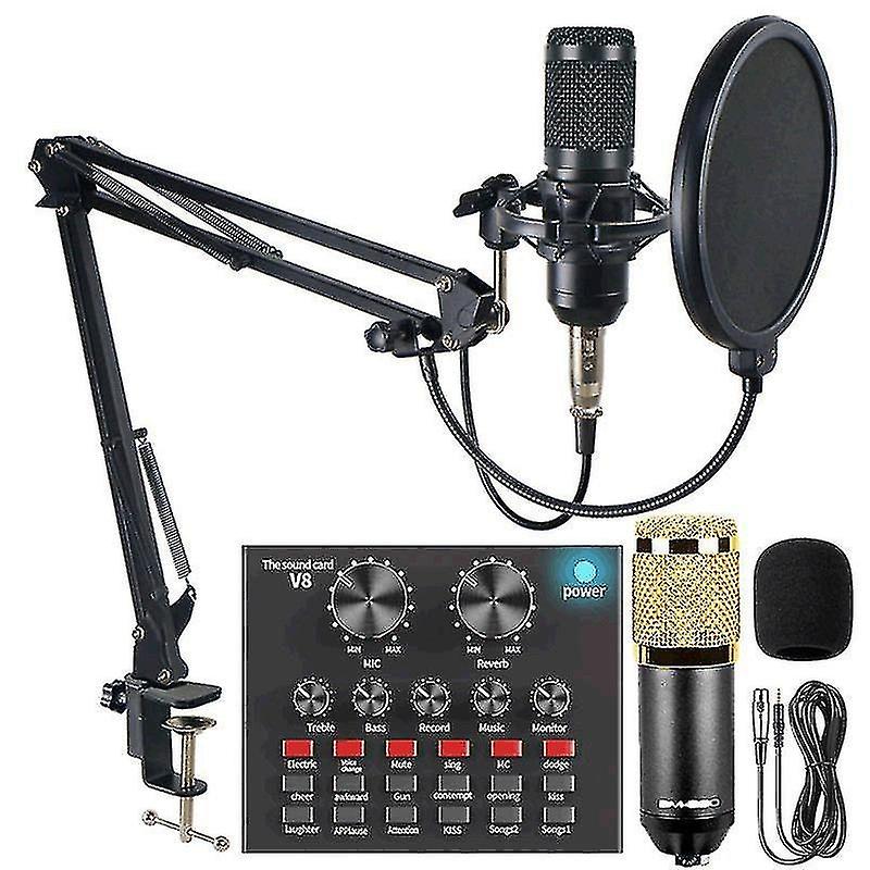 Professional Recording Studio Audio Interface Recording External Live Karaoke Microphone V8 Sound Ca