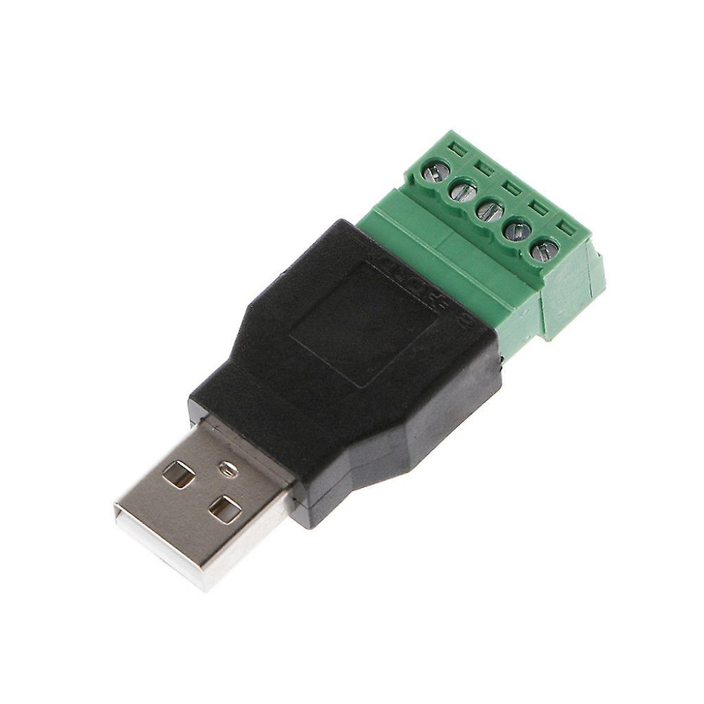 USB 2.0 Type A Female/Male to 5P Screw w/ Shield Terminal Plug Adapter Connector