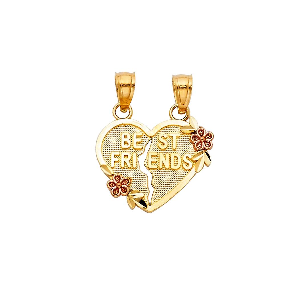14k Yellow Gold Love Heart Pendant Necklace 17x15mm-Pendant for Women - 1.5 Grams