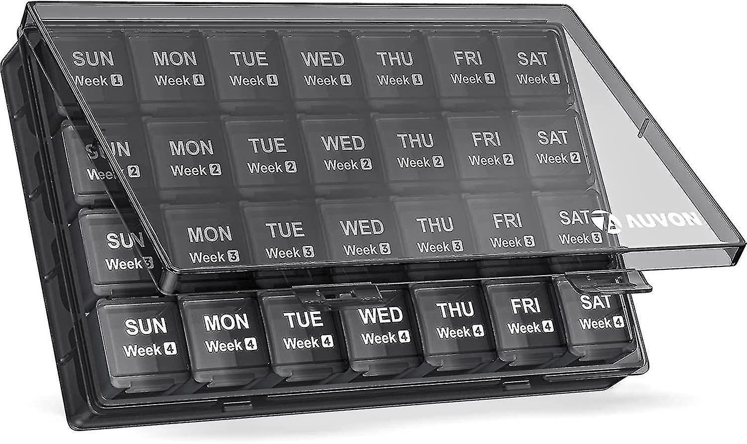 Monthly Pill Organizer Box Organized By Week, One Month 4 Weeks Pill Cases With Dust-proof Container