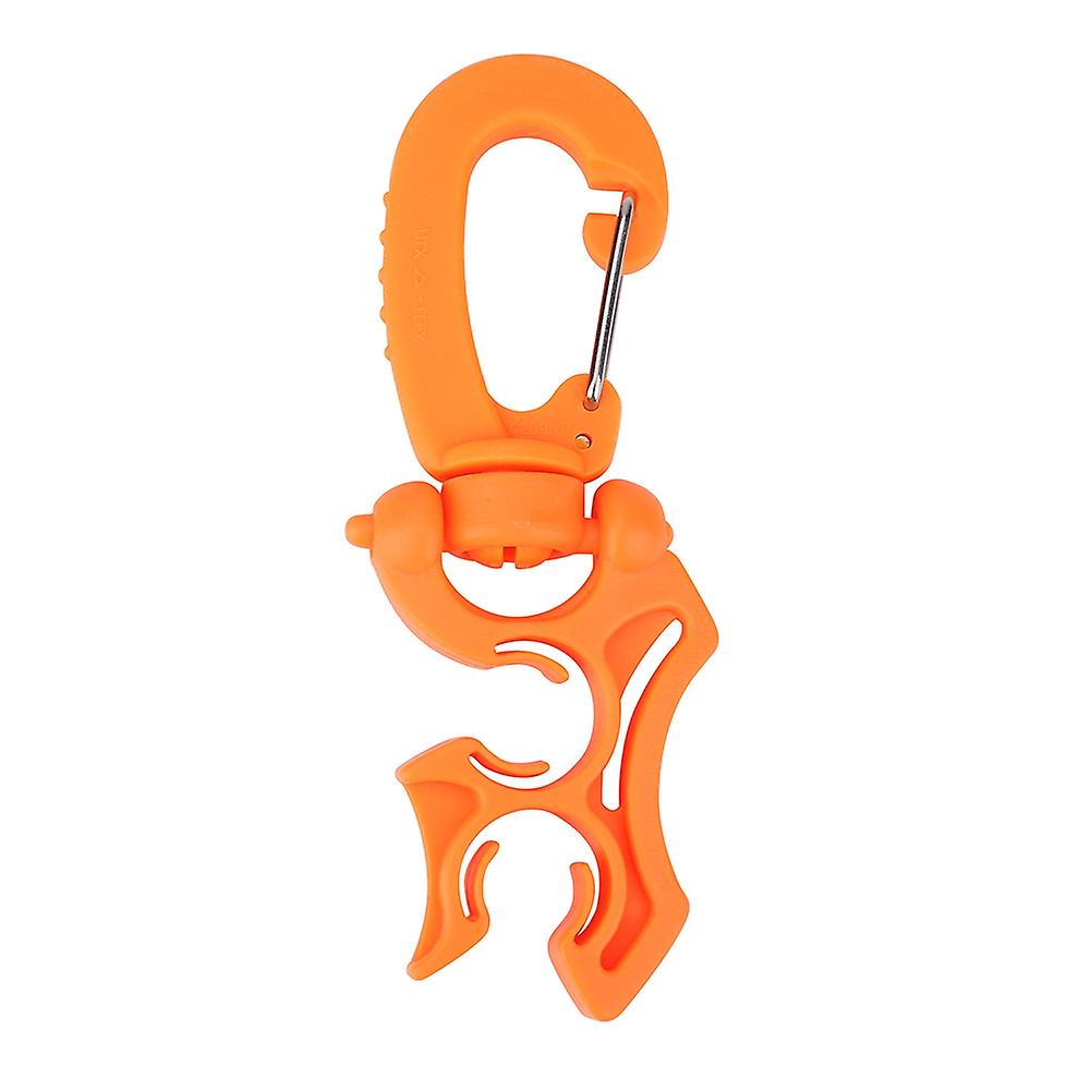 1Pc Outdoor Scuba Diving Double BCD Low Pressure Hose Clip Holder with Snap Hook Buckle(Orange)