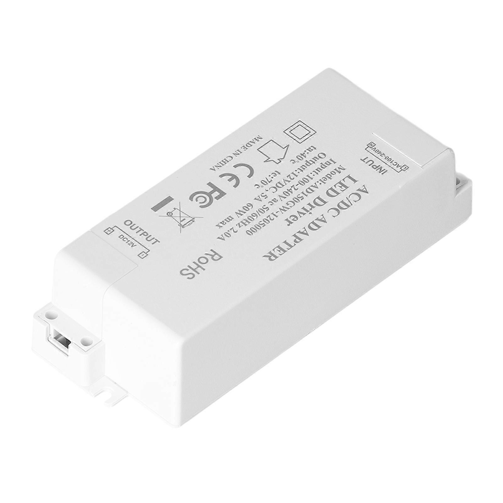 60W LED Driver Transformer Input AC100‑240V Output DC12V 5A DIY Lamp Drive Power Supply Accessory