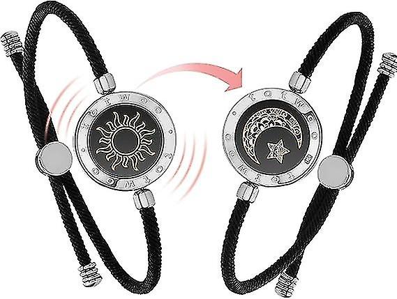 カップルのための長距離タッチブレスレット、愛のカップルのための振動&ライトアップブレスレットBluetoothペアリングジュエリー