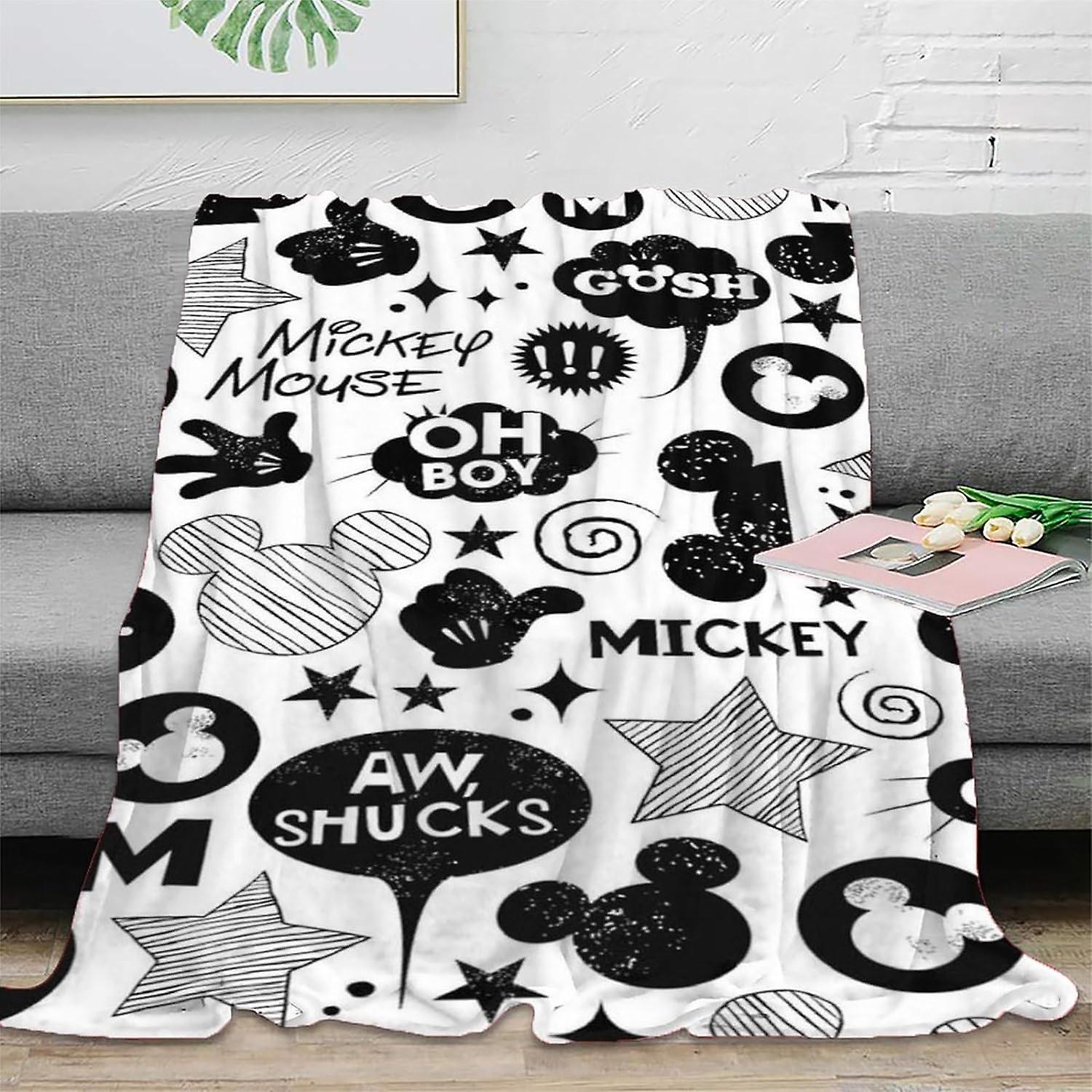 SHAARI Autumn & Winter Blanket Mickey Mouse Plush Fleece Throw Blanket for Couch Sofa,Super Soft Fuzzy Flannel Blanket with Cartoon Mouse Pattern for 