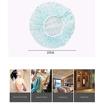 Veeki 6 Pieces Waterproof EVA Plastic Shower Cap,Elastic Reusable Bathing Hair Cap,Beauty Salon Spa Shower Caps Lace Elastic Band Flower Printed Hat E