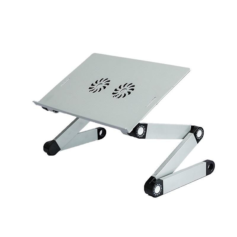 T8 Folding Laptop Desk with Fan & Mouse Board (Silver) with Fan & Mouse Board (Silver)