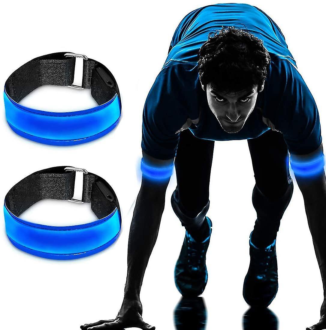 Fong Rechargeable Led Wristband, 2 Pack Usb Reflective Light Strips For Kids, For Jogging, Running A