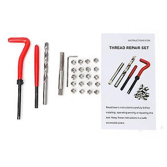 25 sztuk M6 * 1.0 Zestaw naprawczy do gwintów, tuleja i wiertło do zwijanego drutu, zestaw narzędzi do kluczy sześciokątnych do mocowania, trwałe wkładki ze stali nierdzewnej, profesjonalne