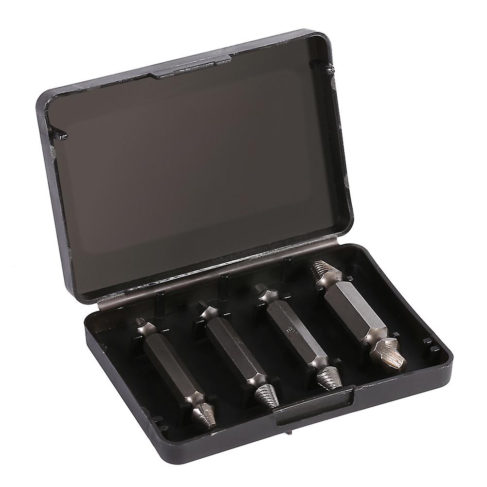 4PC Easy Speed Out Screw Extractor Drill Bit Tool Broken Damaged Bolt Remover