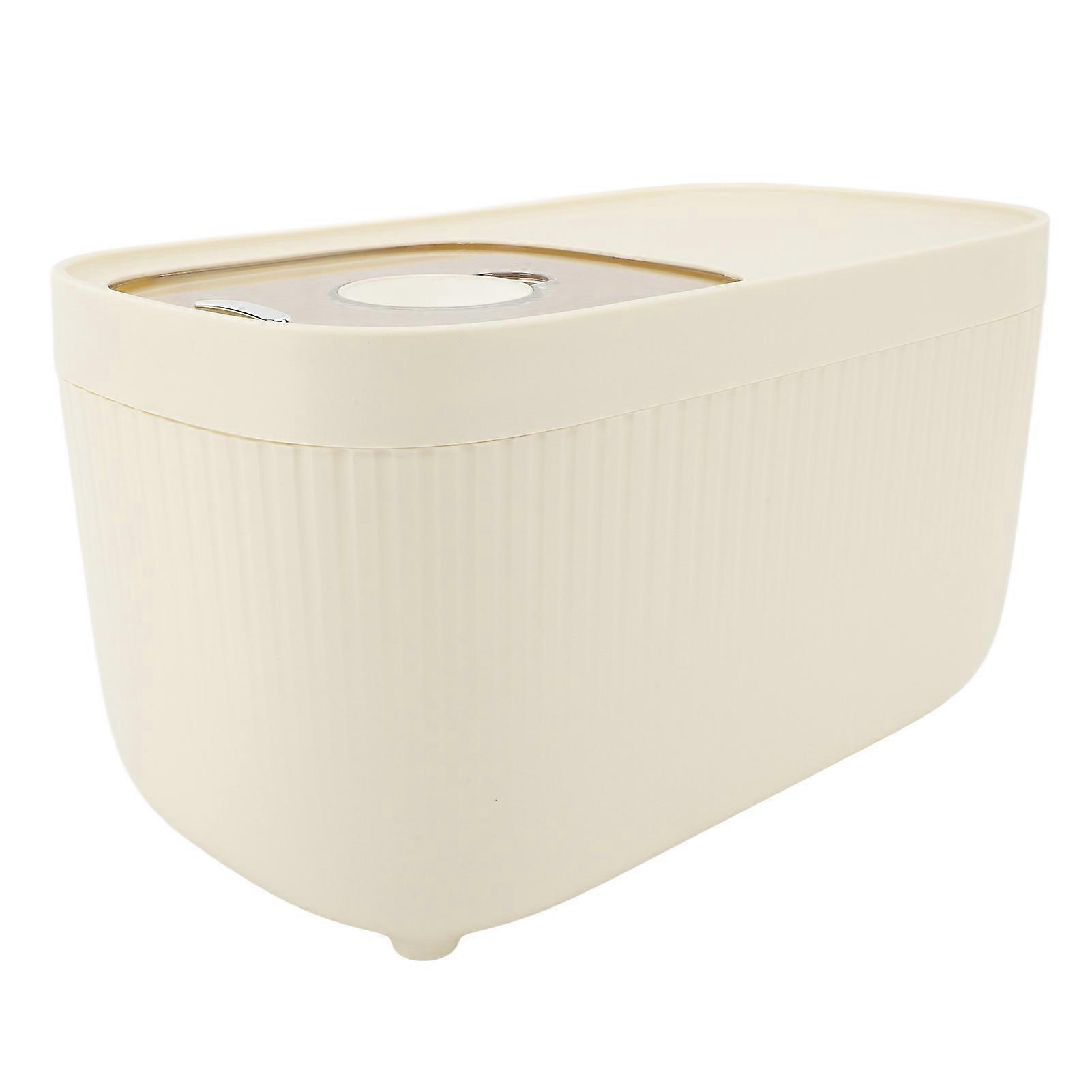 Clear Plastic Rice Bin 15kg with Measuring Cup 28.5cm White