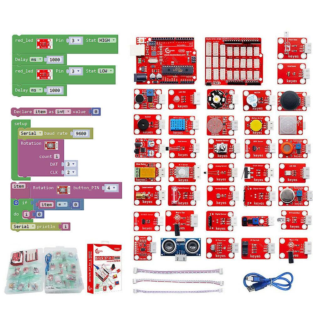 24 In 1 Sensor Kit Uno R3 Development Module Board Starter Learning Kit Free Tutorial Keyes For Arduino
