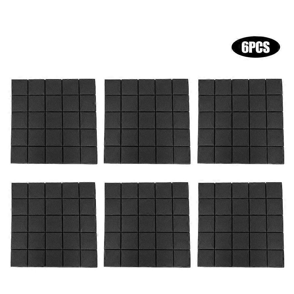 50*50*5cm 6Pcs Foam Engineering Acoustic Panels Studio Soundproofing Foam (Black)