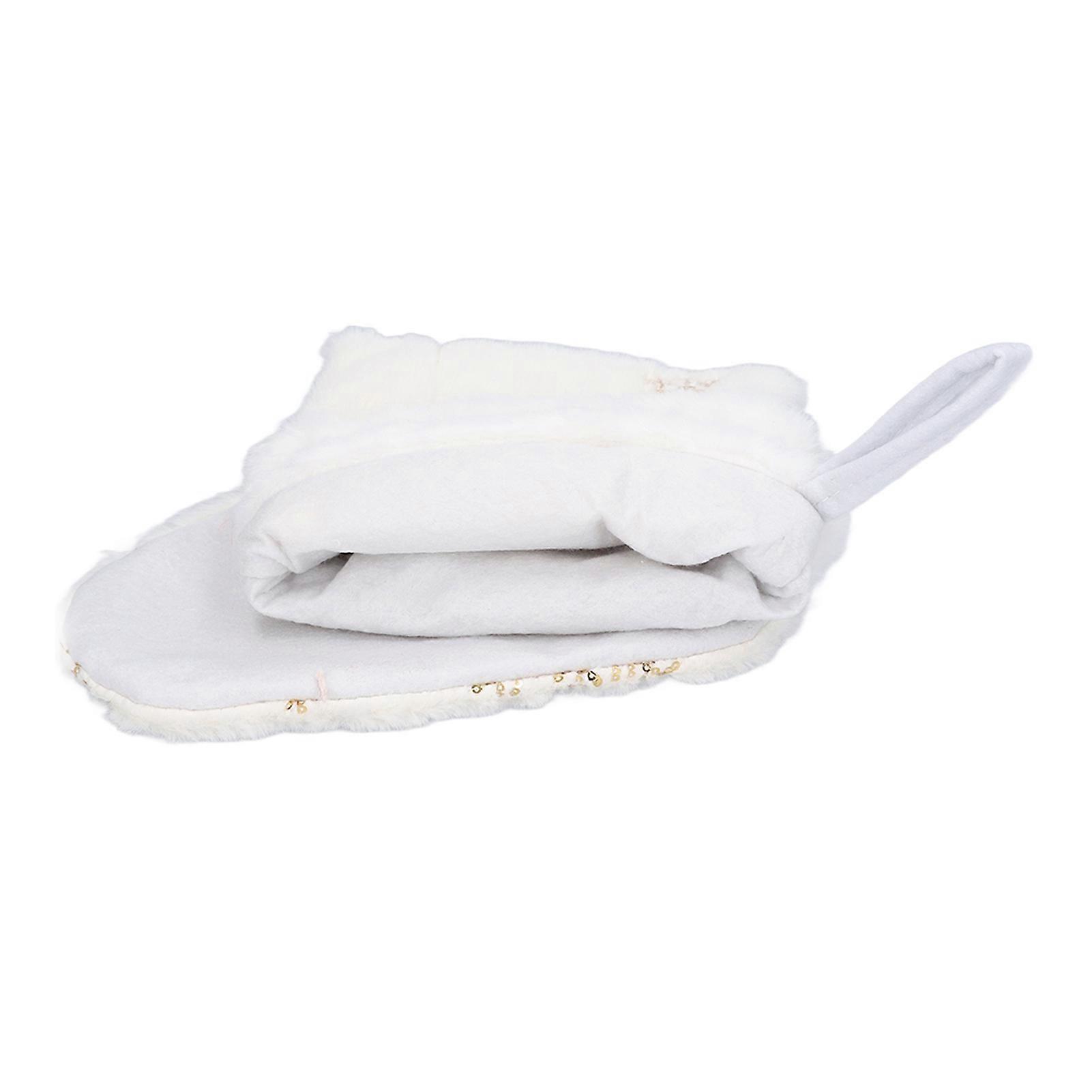 Polyester Christmas Stocking Pendant with Embroidery Snowflake Pattern Xmas Tree Decoration OrnamentGold 