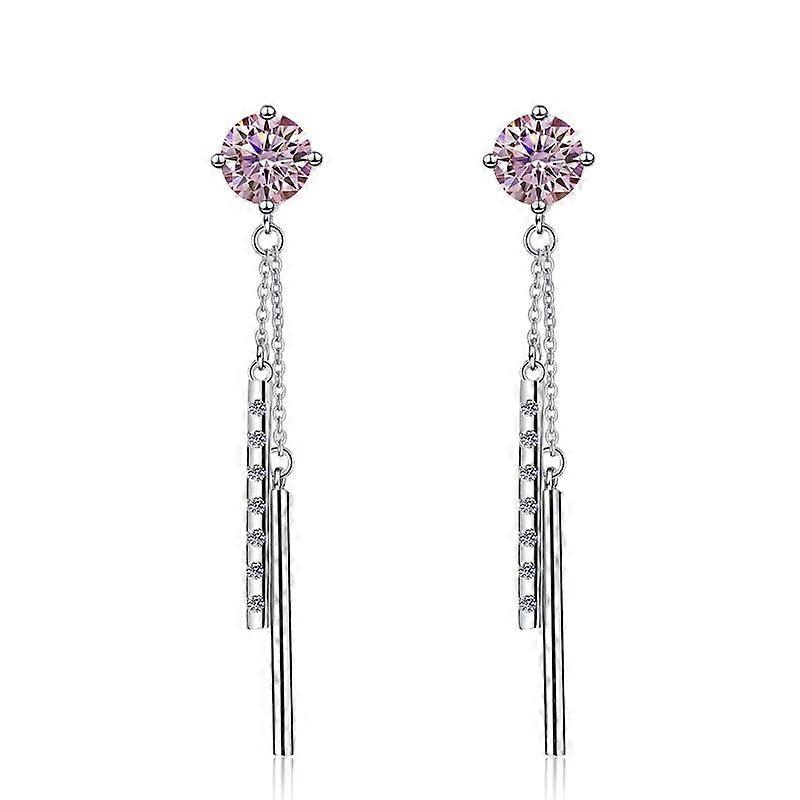 Earrings-Long Tassel S925-Dazzling Moissanite-Elegant Drop