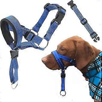 Dog Head Halter With Safety Strap, Dog Head Collar With Reflective Strap, No-pull Dog Collar Adjustable Dog Harness Training