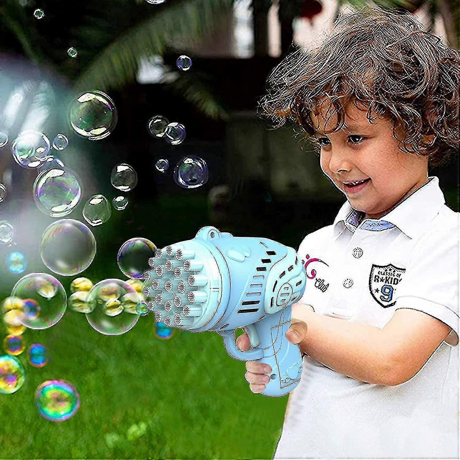 23 Holes 2022 Upgrade Bubble Machine Bubble Gun Automatic Bubble Machine Bubble Liquid (blue)
