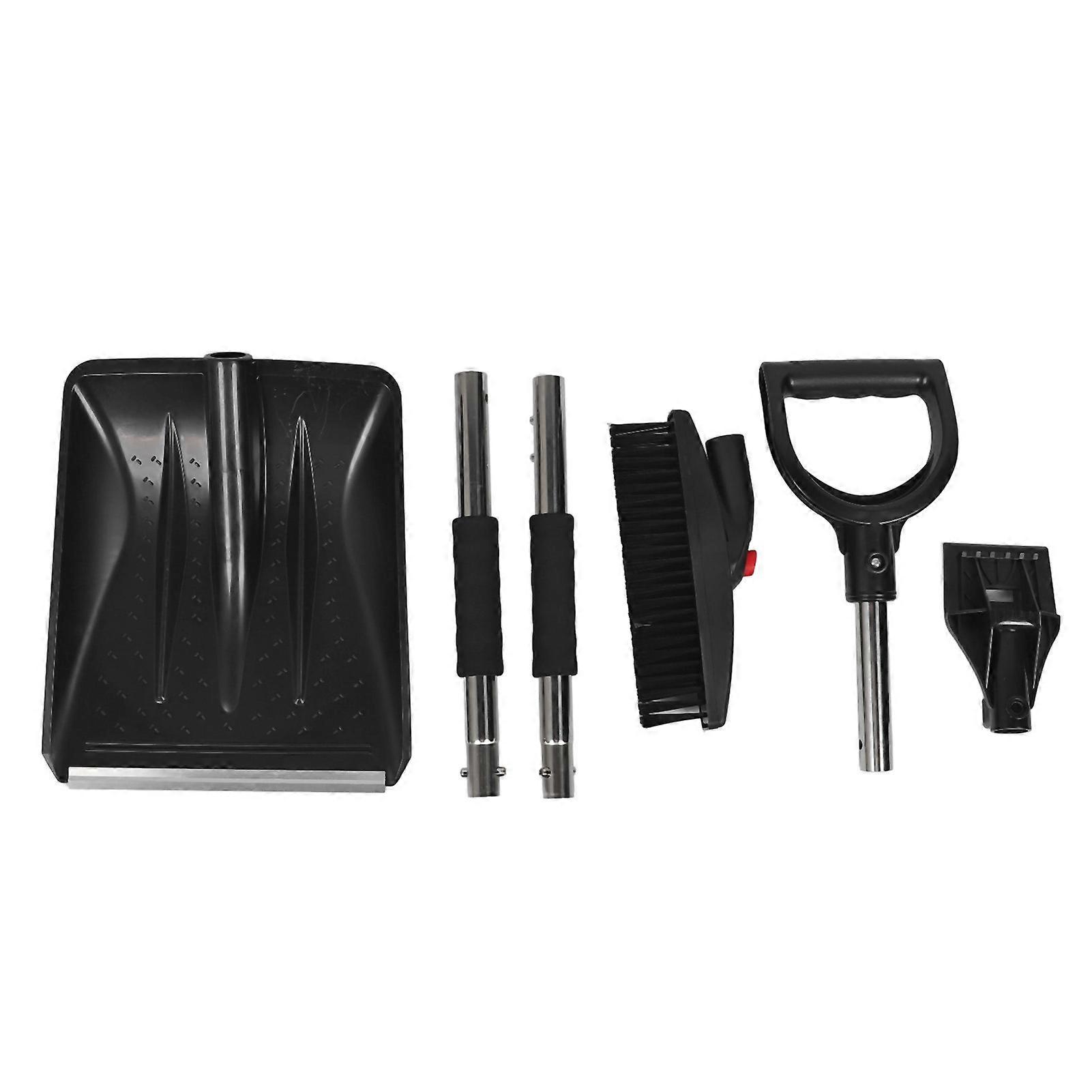 Car Snow Shovel Extendable Detachable Rotatable 3 in 1 Stainless Steel Car Snow Removal Shovel for Outdoor Emergency Situation Silver White NO.1240