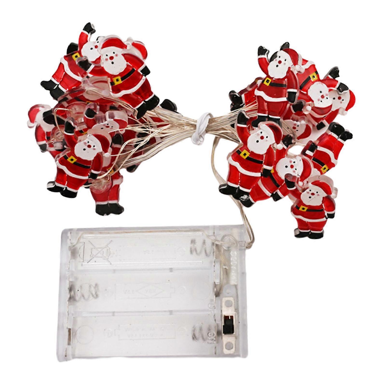 Christmas String Light Non-Glaring Battery-Operated Widely Used Snowman Santa Claus String Light Holiday Party Decoration
