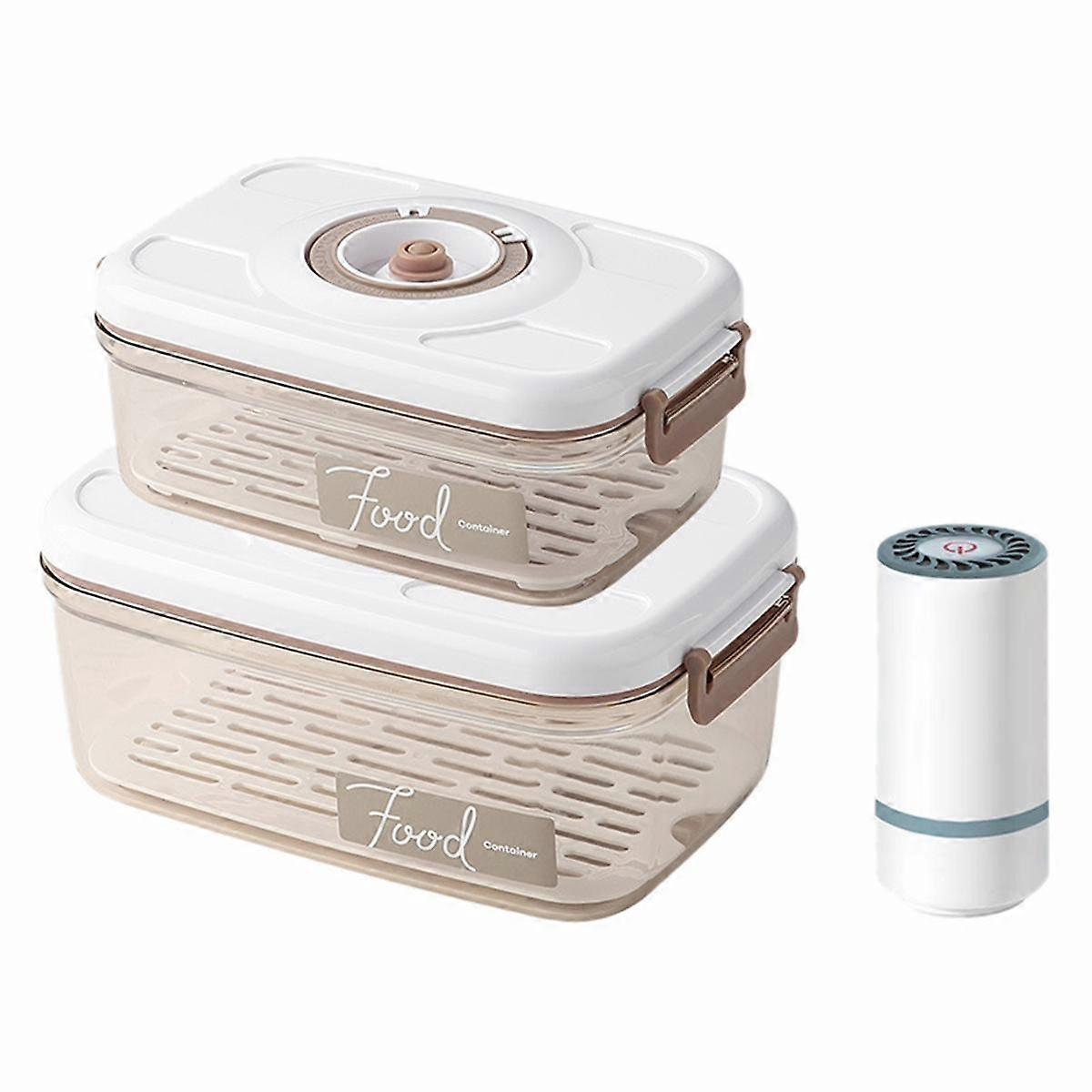 Smart Automatic Vacuum Sealer with Vacuum Seal Food Storage Container Set 1.2L/2.1L Vacuum Fresh-Keeping Box Sealed Jar