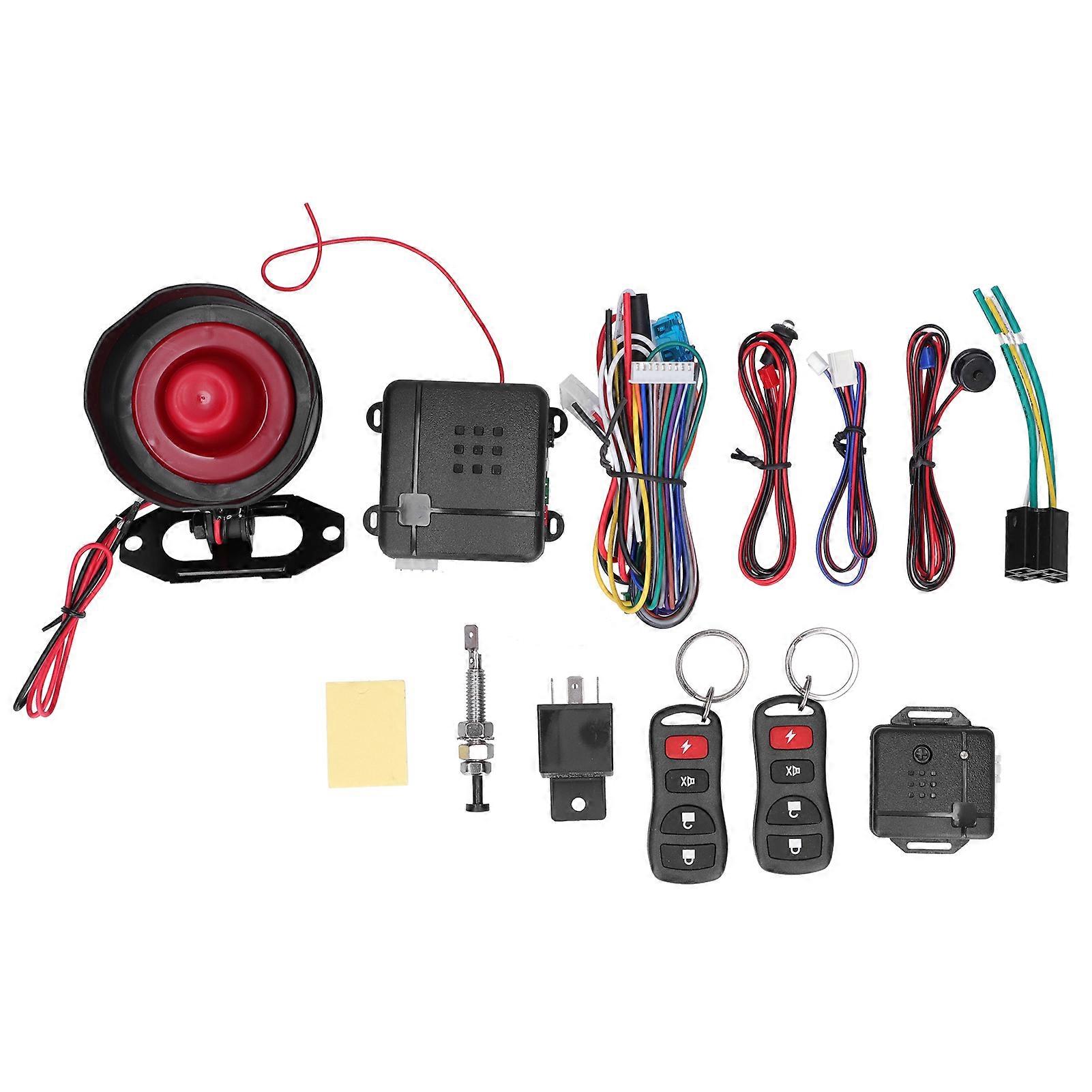 OneWay Car Alarm System Remote Control AntiTheft Keyless Entry Security Alert with Shock Sensor