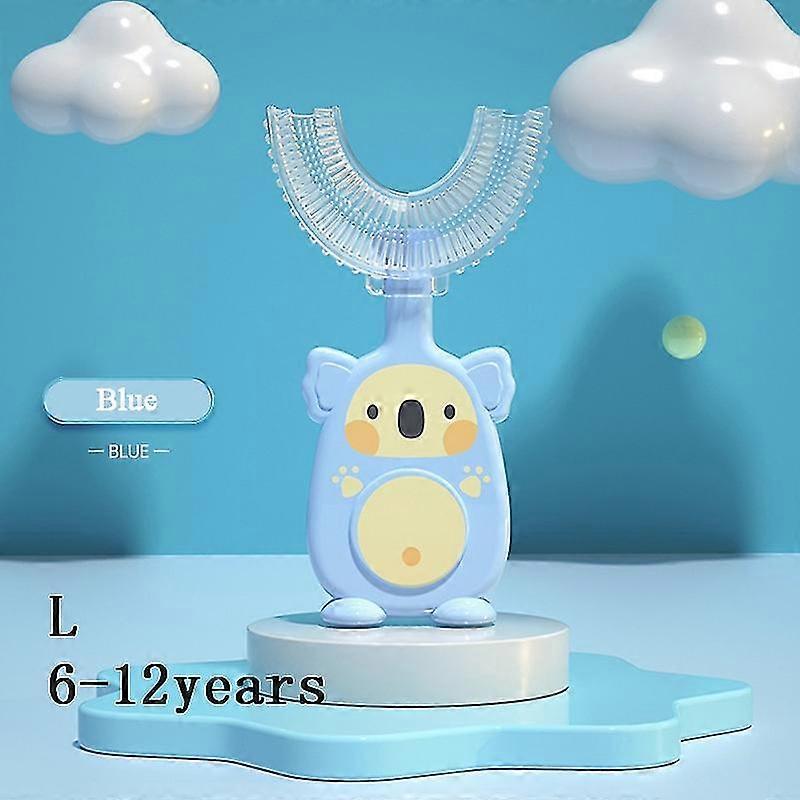 GYFDYM Children Smart 360 Degree U-shape Manual Toothbrush Cartoon Pattern Tooth Brush For 2-12y Kids With Soft Silicone Head