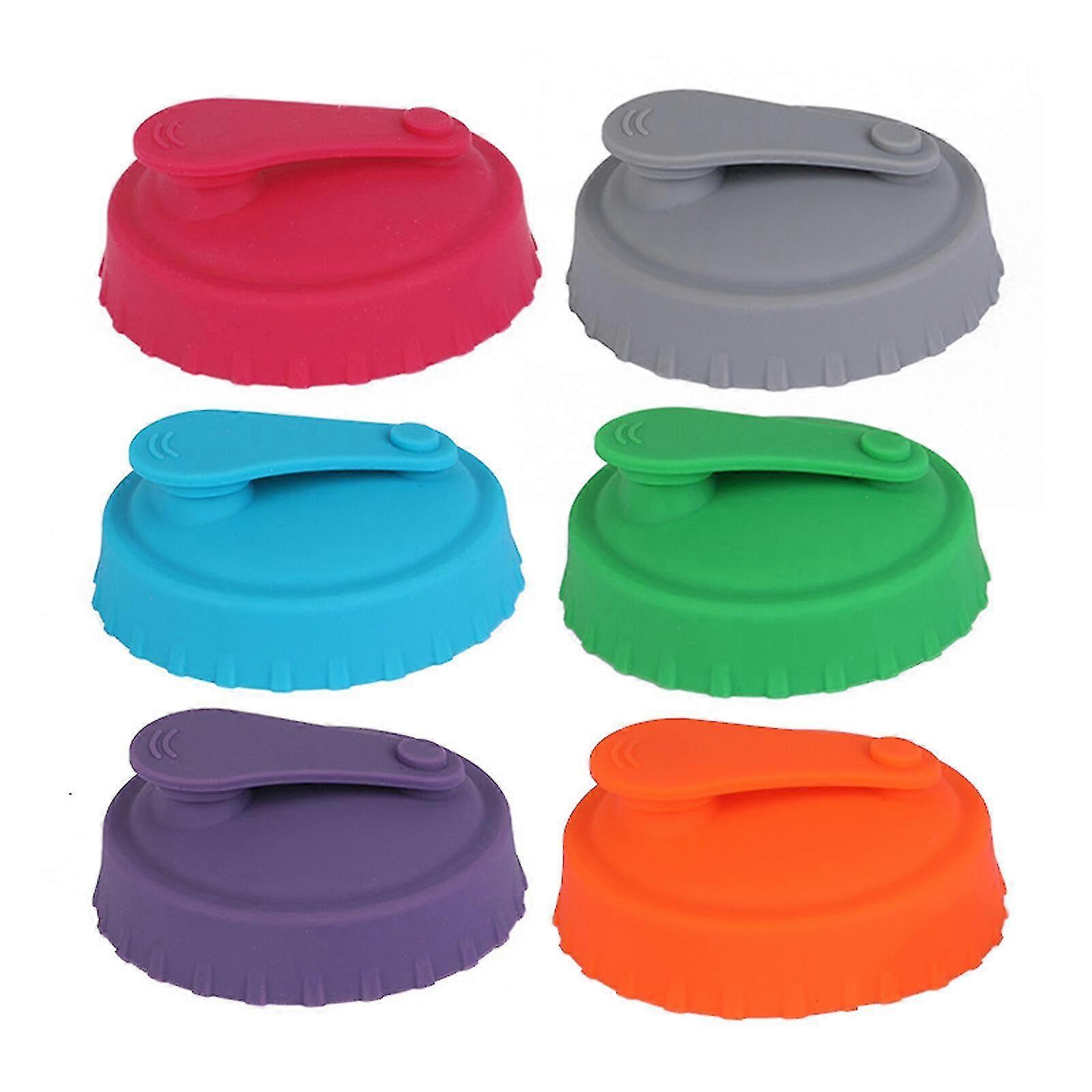 6pcs Silicone Soda Can Lids - No Spill, Fits Standard Soda Cans, Beverage Beer Protector