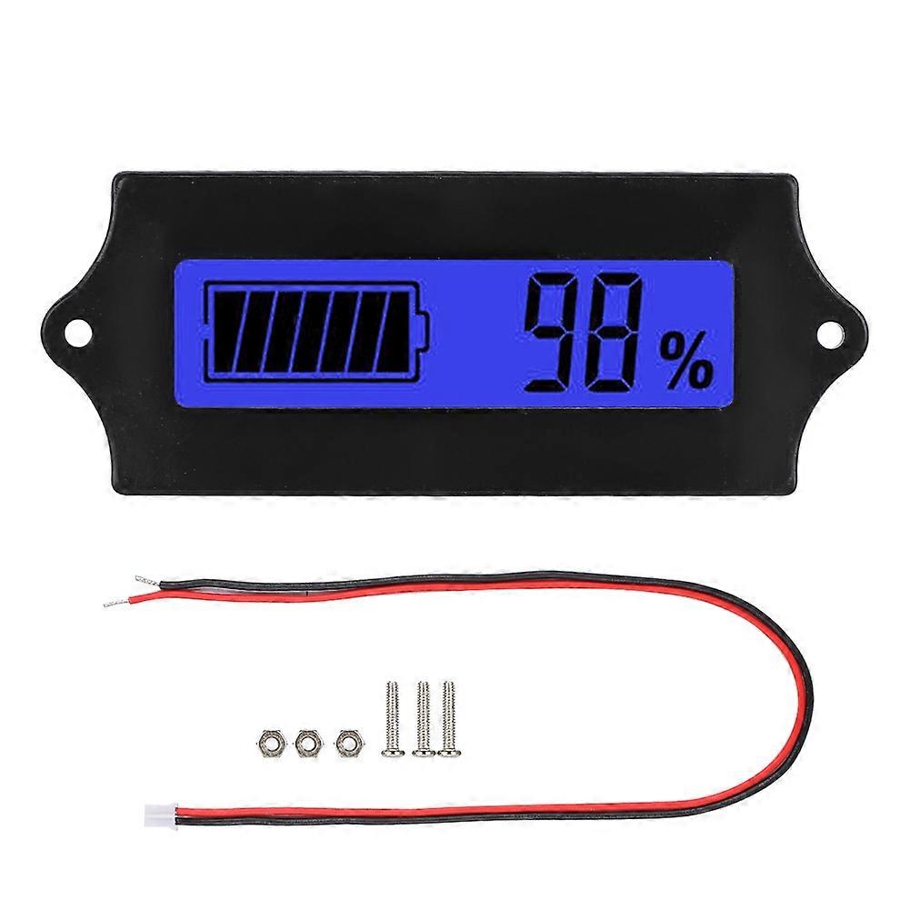 12-84V GY-6G Battery Power LCD Display Voltage Meter Voltmeter with Light Alarm (Blue Light)
