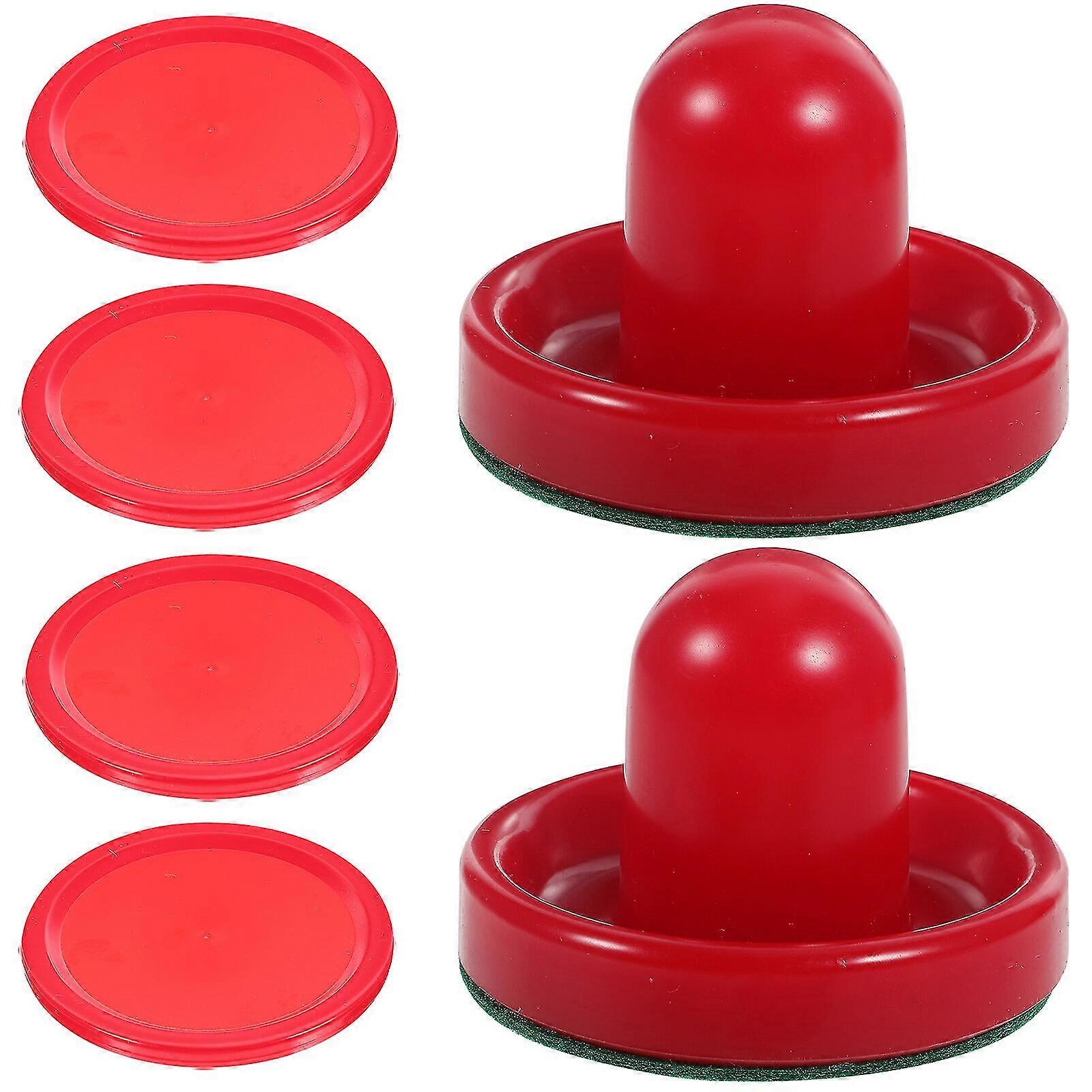 8pcs 76mm הוקי אוויר pushers החלפת פאקים לשולחנות משחק שוערים ערכת כותרת אביזרים ציוד הוקי אוויר (אדום)