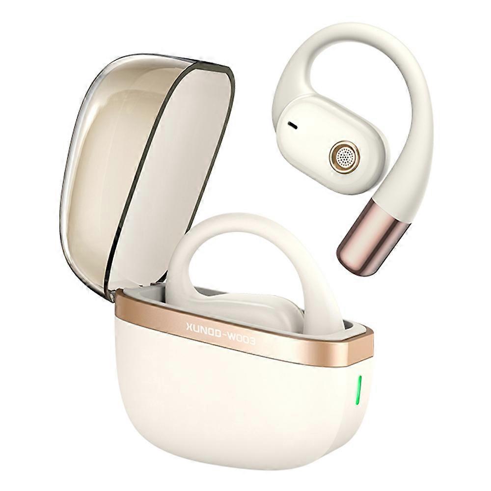 W003 1 Pair Open-Ear Wireless Headset Waterproof Bluetooth Earphone - Apricot
