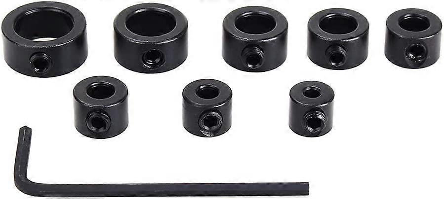 9Pcs 3-16Mm Drill Bit Locator Depth Stop Collars Ring Positioner + Hex Wrench