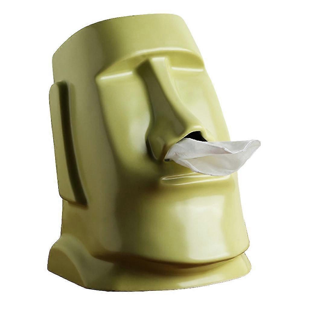 KINCJON Creative Paper Holder Easter Island Moai Tissue Box Stone Statue Figure Moai Napkin Box Innovative 3d Sanitary Paper