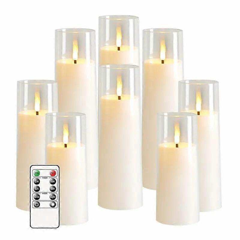 5Pcs Flicker Flameless Candle Set With Remote Control And Timer - Led Candle For Festive Decor (white) Awo35271