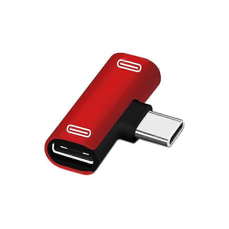 Separator USB Type-C Male to Double Type-C Female, 2 in 1, Headphone Charging Adapter, Converter for Xiaomi Huawei Samsung