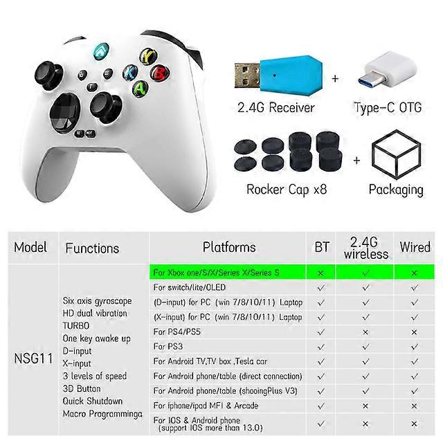 Wireless Game Controller for Xbox One Joystick With Hall Trigger for Xbox Series Gaming Gamepad for PC Switch