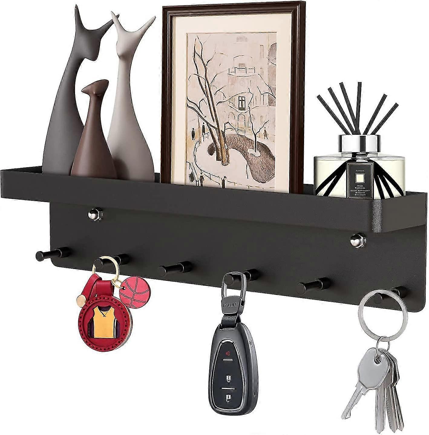 Key Rack With Shelf Self-adhesive Key Holder Without Drilling Modern Key Hanger Key Stor